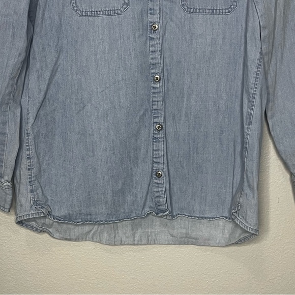 J Jill Denim Chambray Long Sleeve Shirt Button Women Small Blue Casual Career - Picture 7 of 7